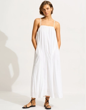 Broderie Maxi Dress - White Swim Womens - bikinis clearance