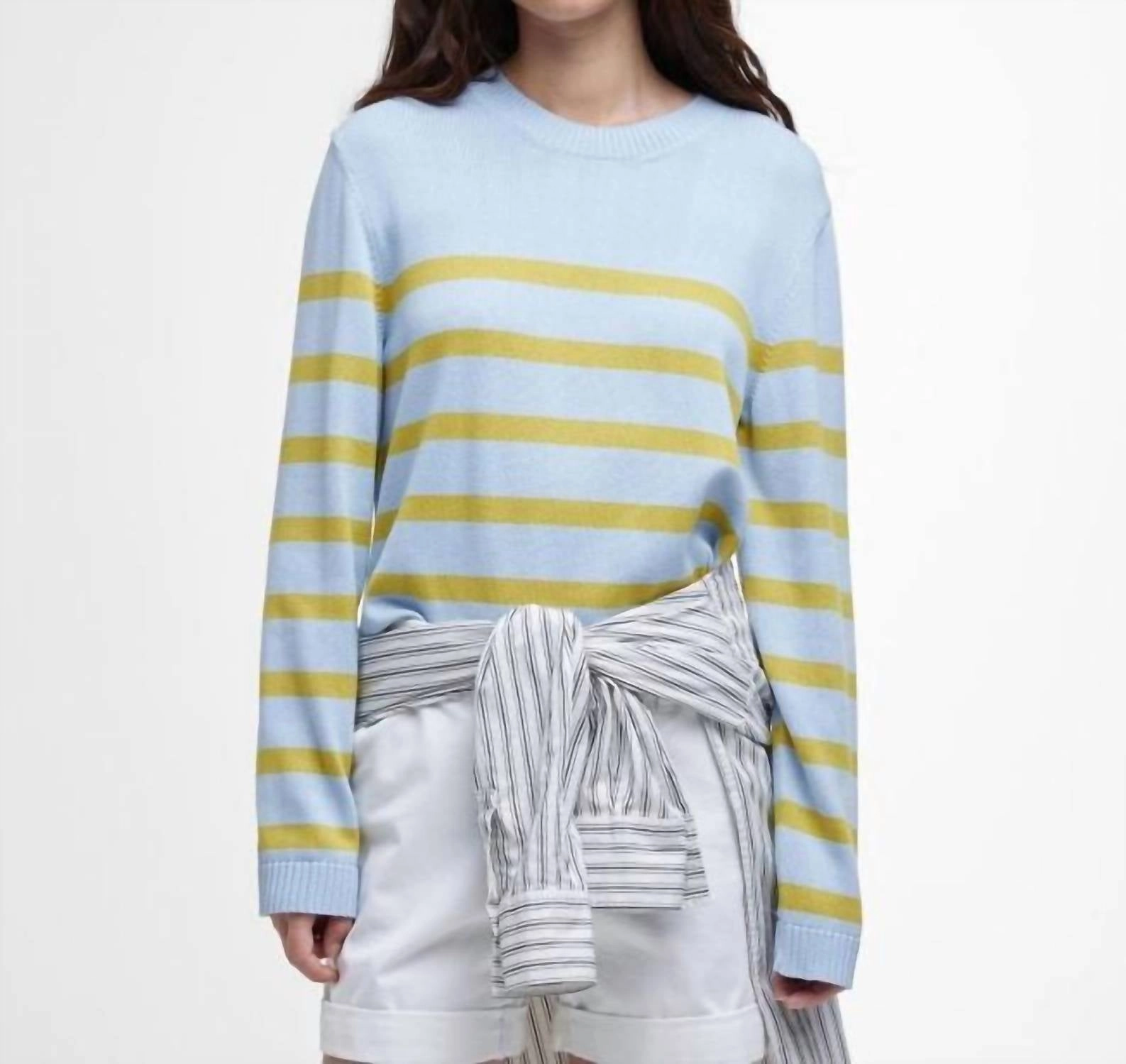 Bronya Knitted Jumper In Breeze Blue Tops Womens - ruffle blouses