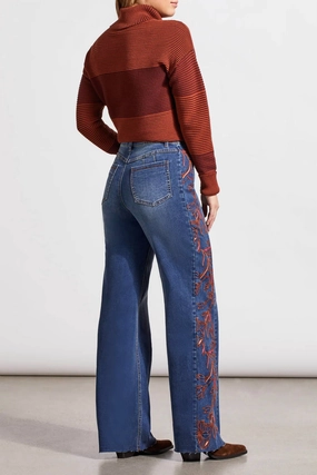Brooke Hugging Jean With Side Emblishment In Medium Wash Denim womens palazzo trousers online