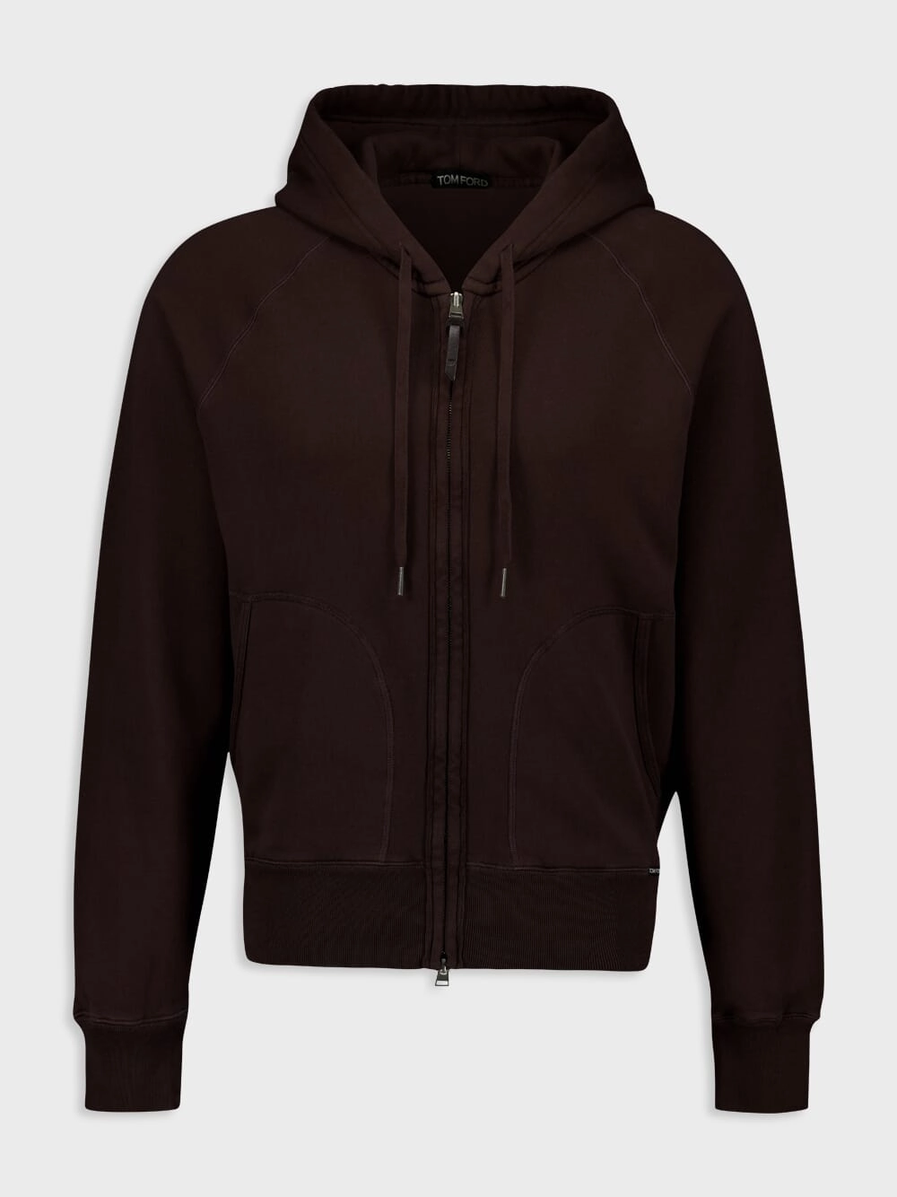 Brown Garment Dyed Hoodie Tops Mens - thermal tops