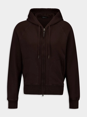 Brown Garment Dyed Hoodie Tops Mens - thermal tops