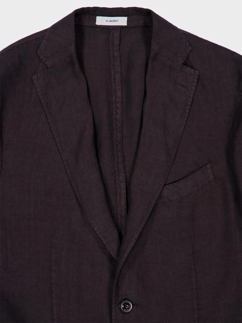 Brown Linen Two-Button Blazer