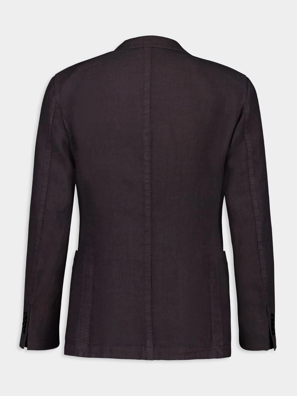 Brown Linen Two-Button Blazer