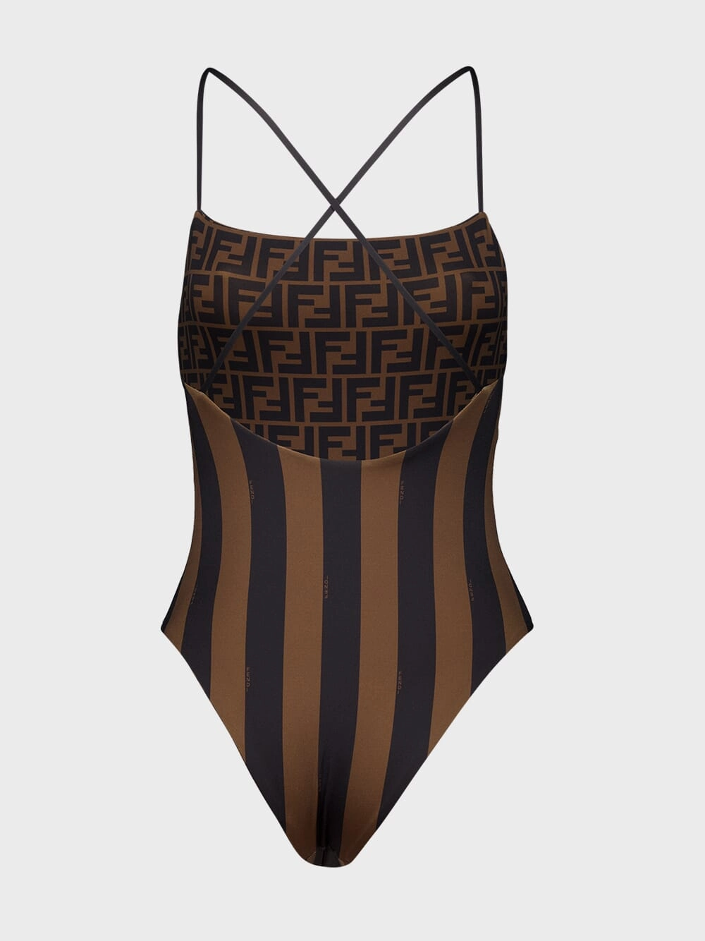 Brown Lycra Reversible Swimsuit