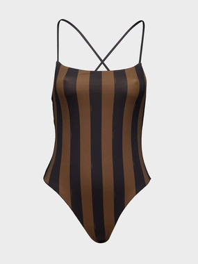 Brown Lycra Reversible Swimsuit Swim Womens clearance sale