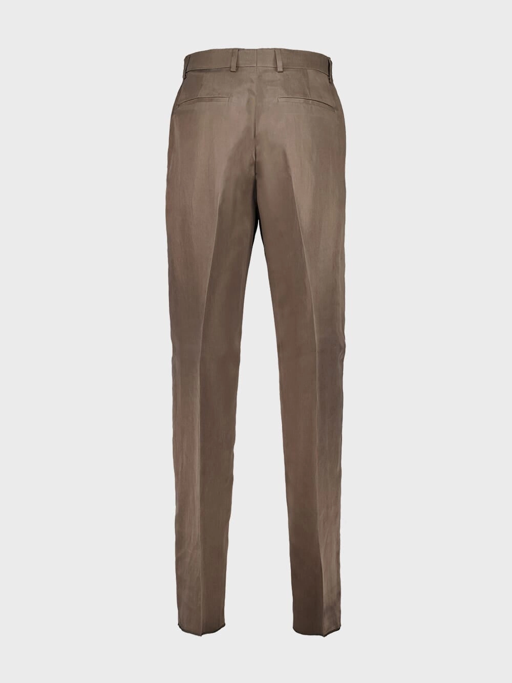 Brown Straight-Fit Pleated Trousers