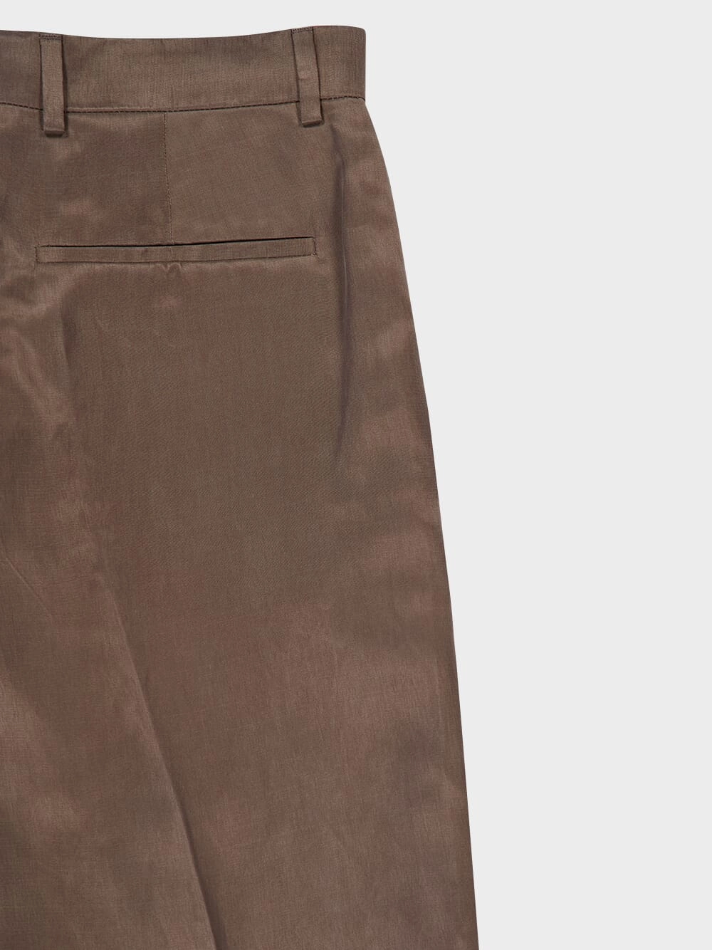 Brown Straight-Fit Pleated Trousers