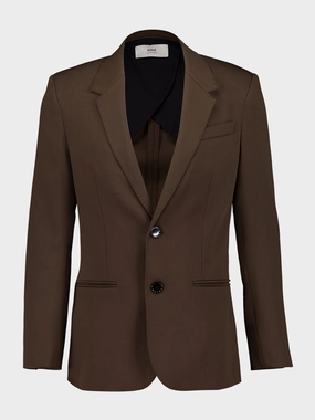Brown Wool Semi-Lined Jacket Suits Mens - men's suits outlet