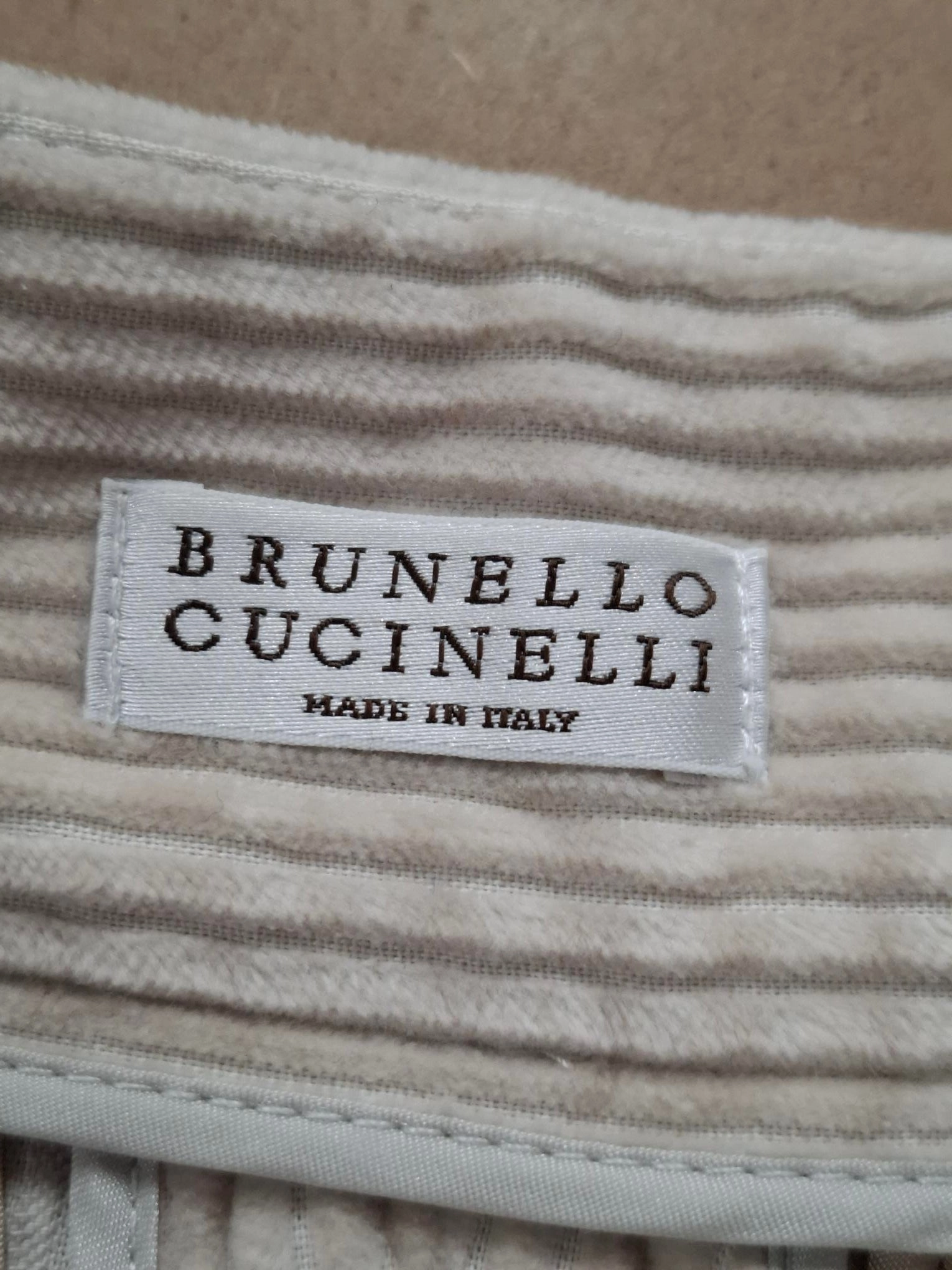 Brunello Cucinelli Wide-Leg Trousers in Beige Corduroy
