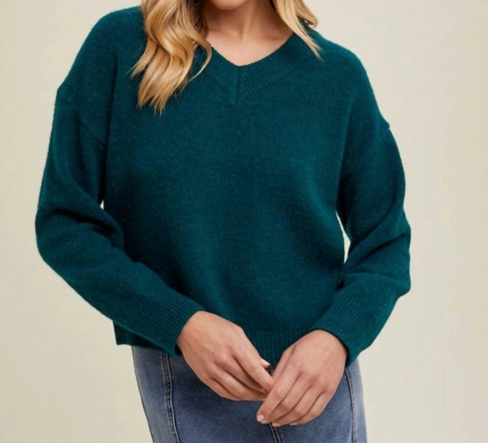 Brushed Relaxed Crop Sweater In Forest Tops Womens - button-up blouses