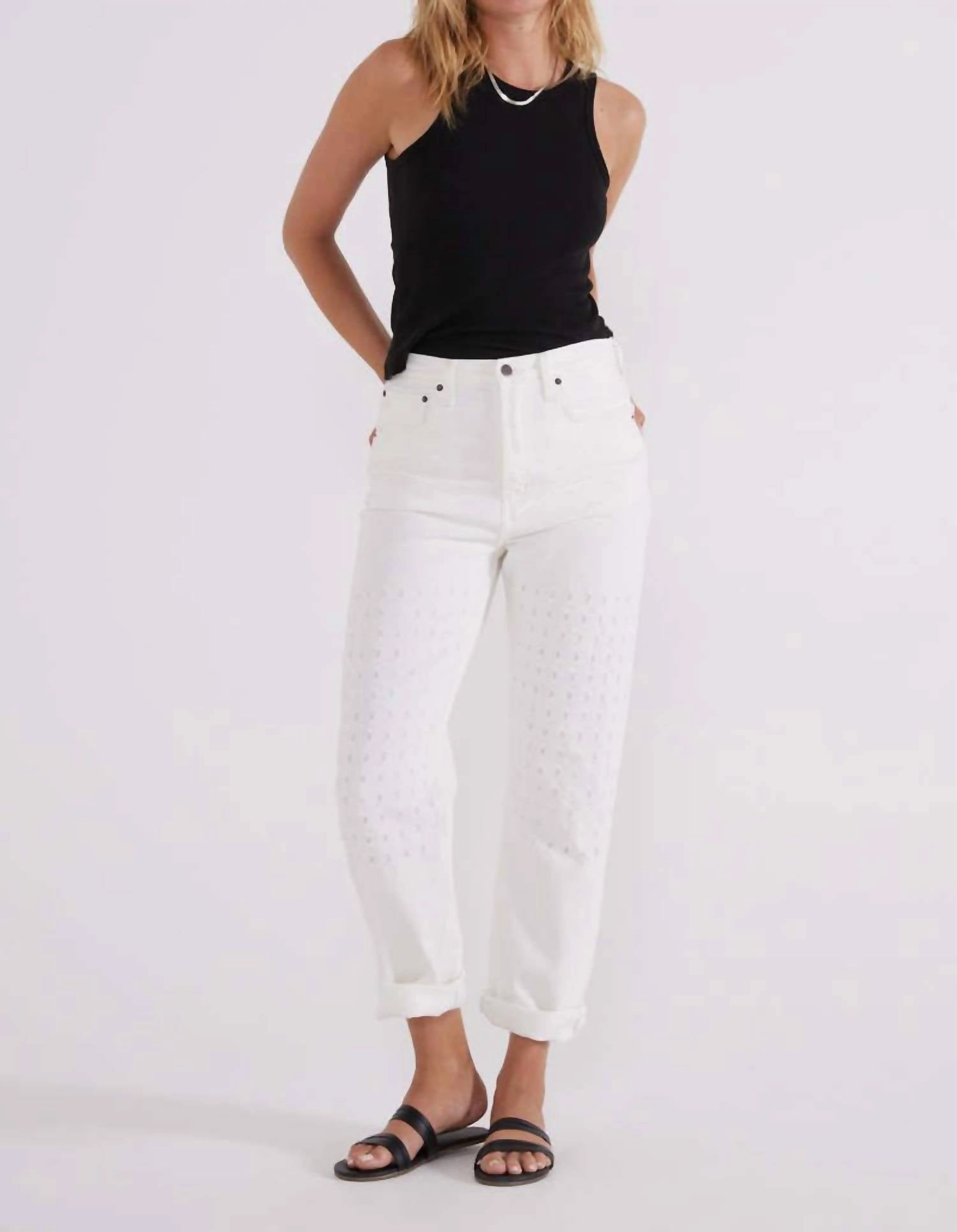 Bryce High Rise Boyfriend Jean In White womens corduroy pants cheap