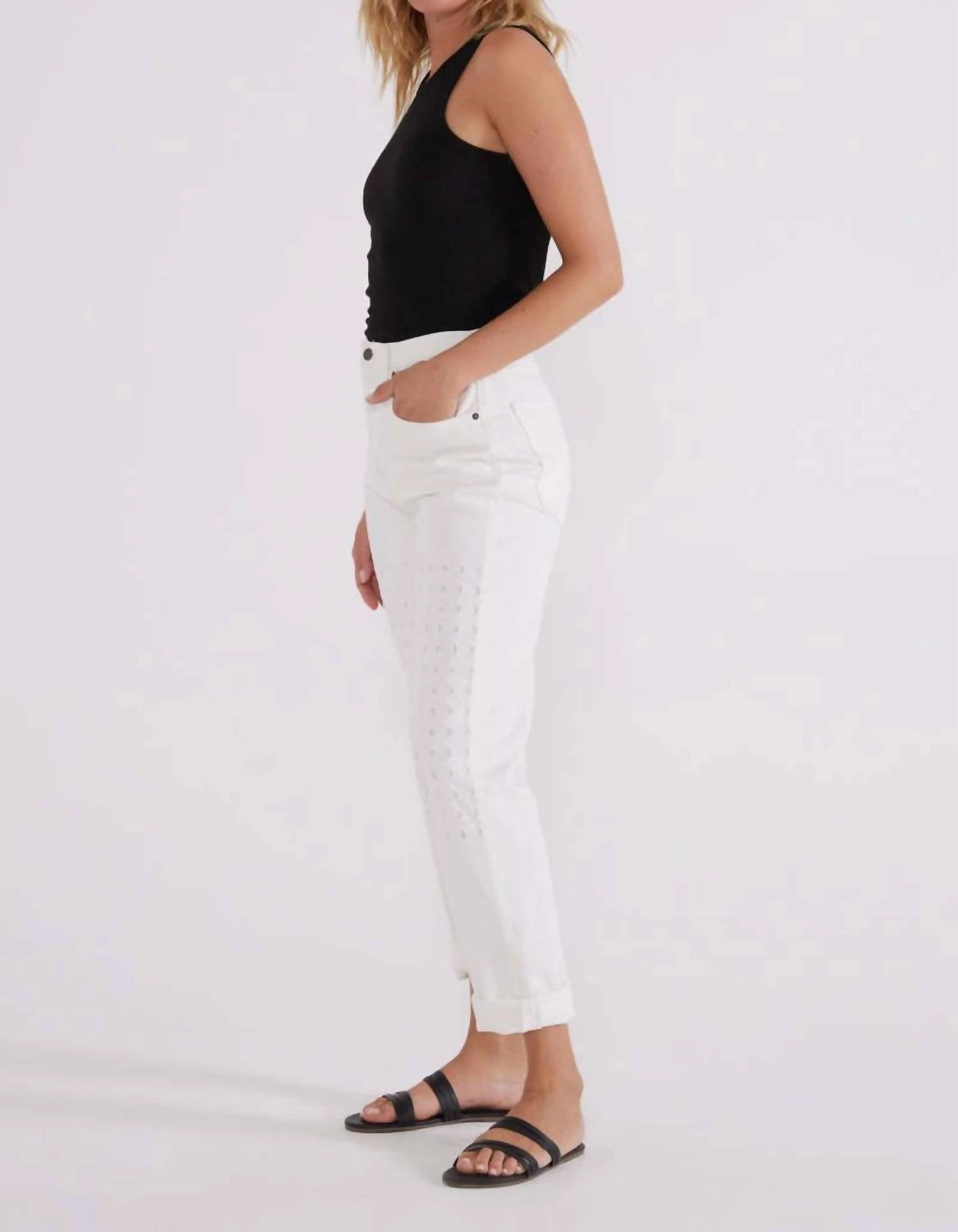 Bryce High Rise Boyfriend Jean In White