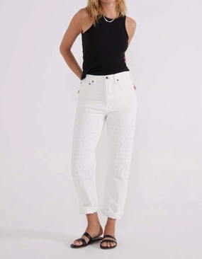 Bryce High Rise Boyfriend Jean In White womens corduroy pants cheap