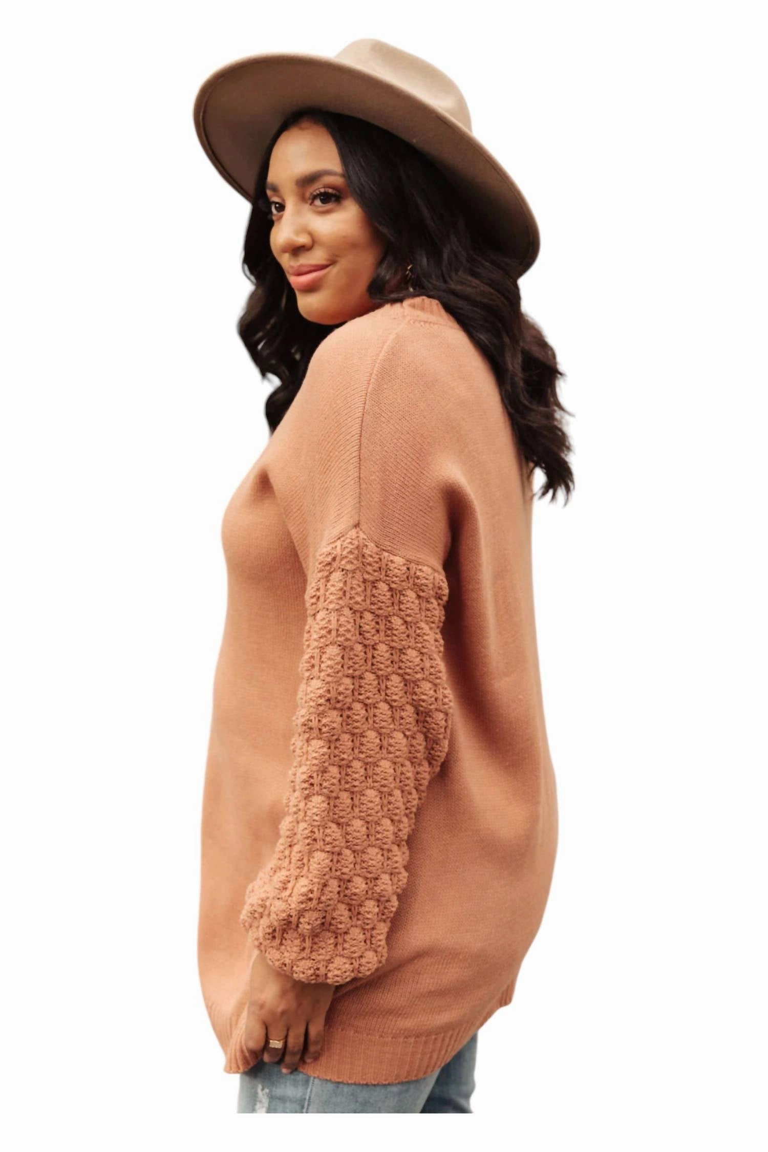 Bubbly B Sweater In Ginger