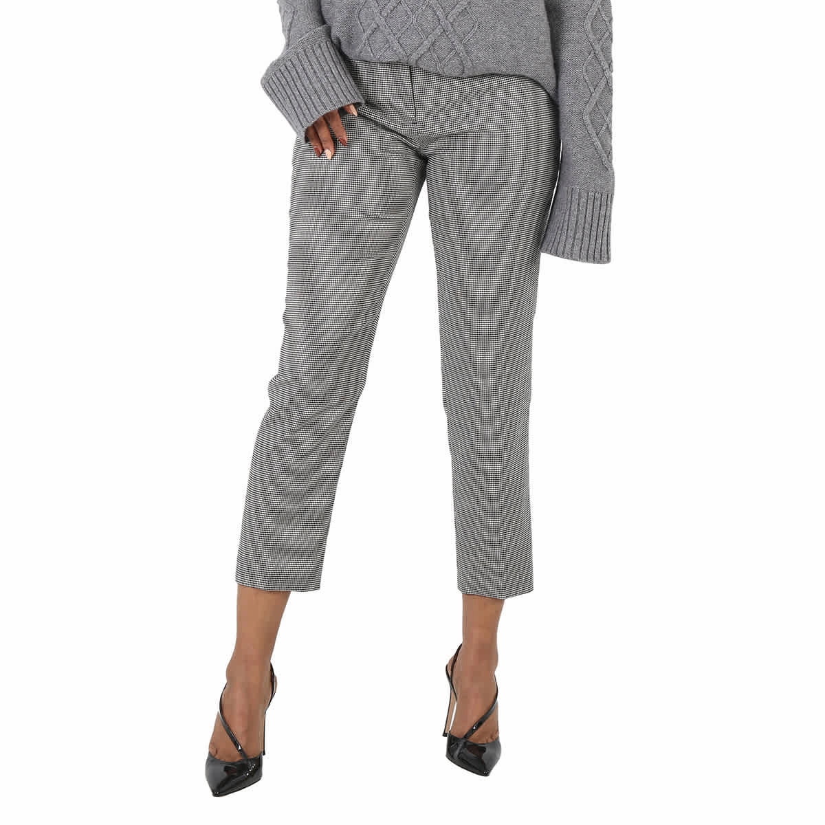 Burberry Check Cropped Tailored Trousers womens tailored trousers deal