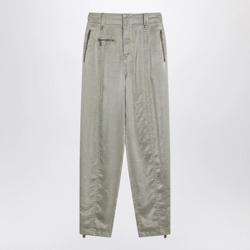 Burberry Women's Trousers With B Shield Emblem In Lyocell womens linen pants discount