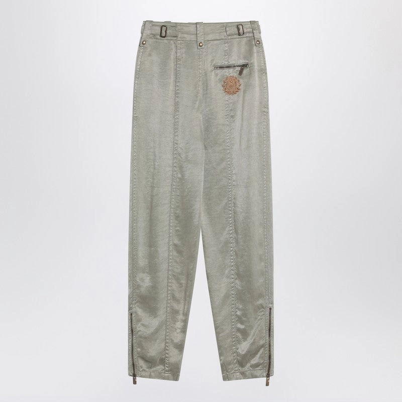 Burberry Women's Trousers With B Shield Emblem In Lyocell