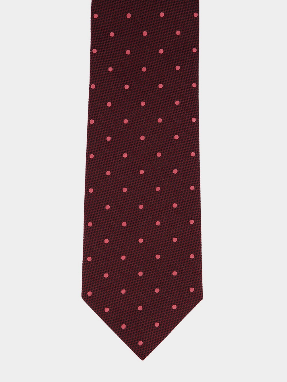 Burgundy Polka Dot Silk Tie