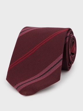 Burgundy Striped Silk Tie Suits Mens - men's suits outlet