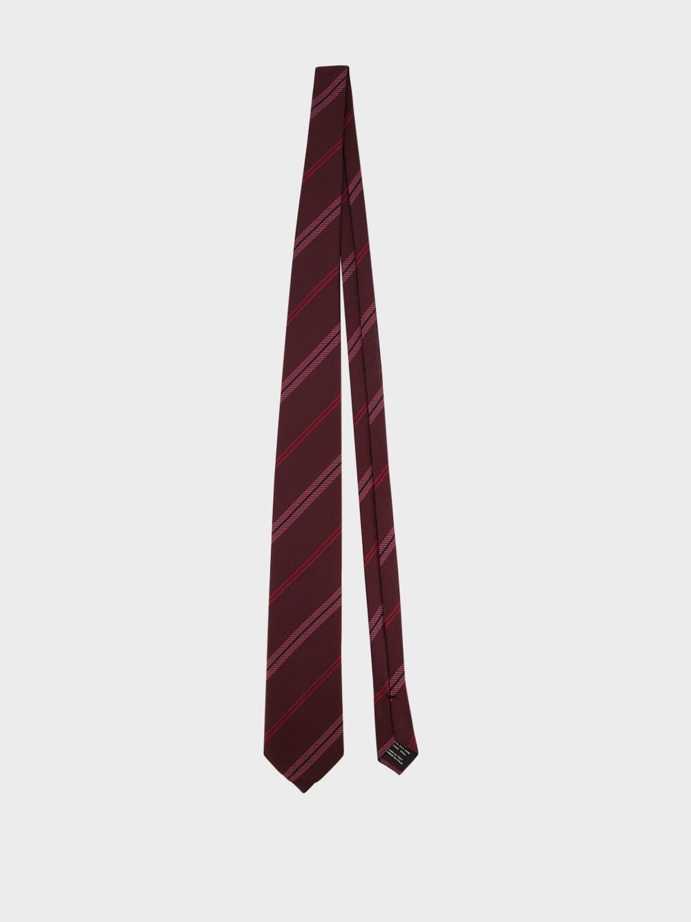 Burgundy Striped Silk Tie