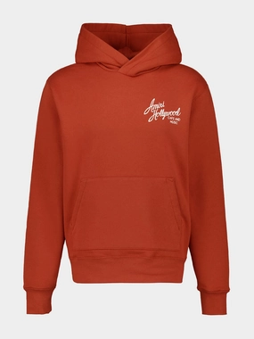 Burnt Orange Hollywood Hooded Sweatshirt Tops Mens - thermal tops