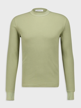 Burnt Sage Cotton Sweater Tops Mens - thermal tops