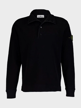 Button-Up Cotton Blend Sweatshirt Tops Mens - thermal tops