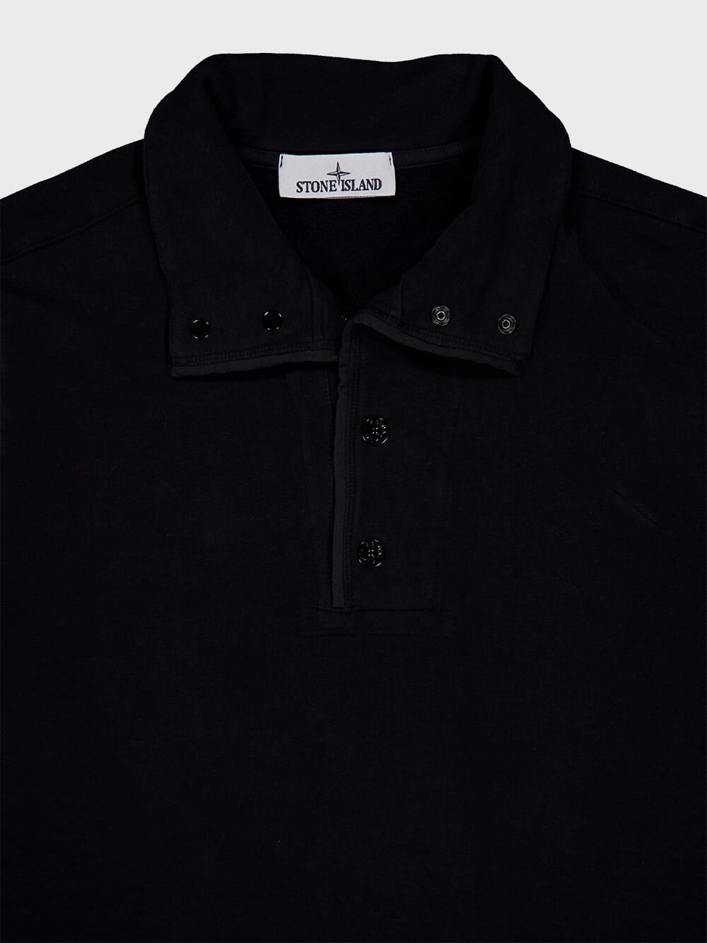 Button-Up Cotton Blend Sweatshirt