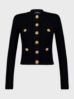Buttoned Fine-Knit Cardigan Knitwear Womens - women's knitwear cheap
