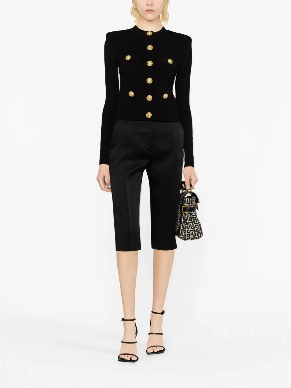 Buttoned Fine-Knit Cardigan