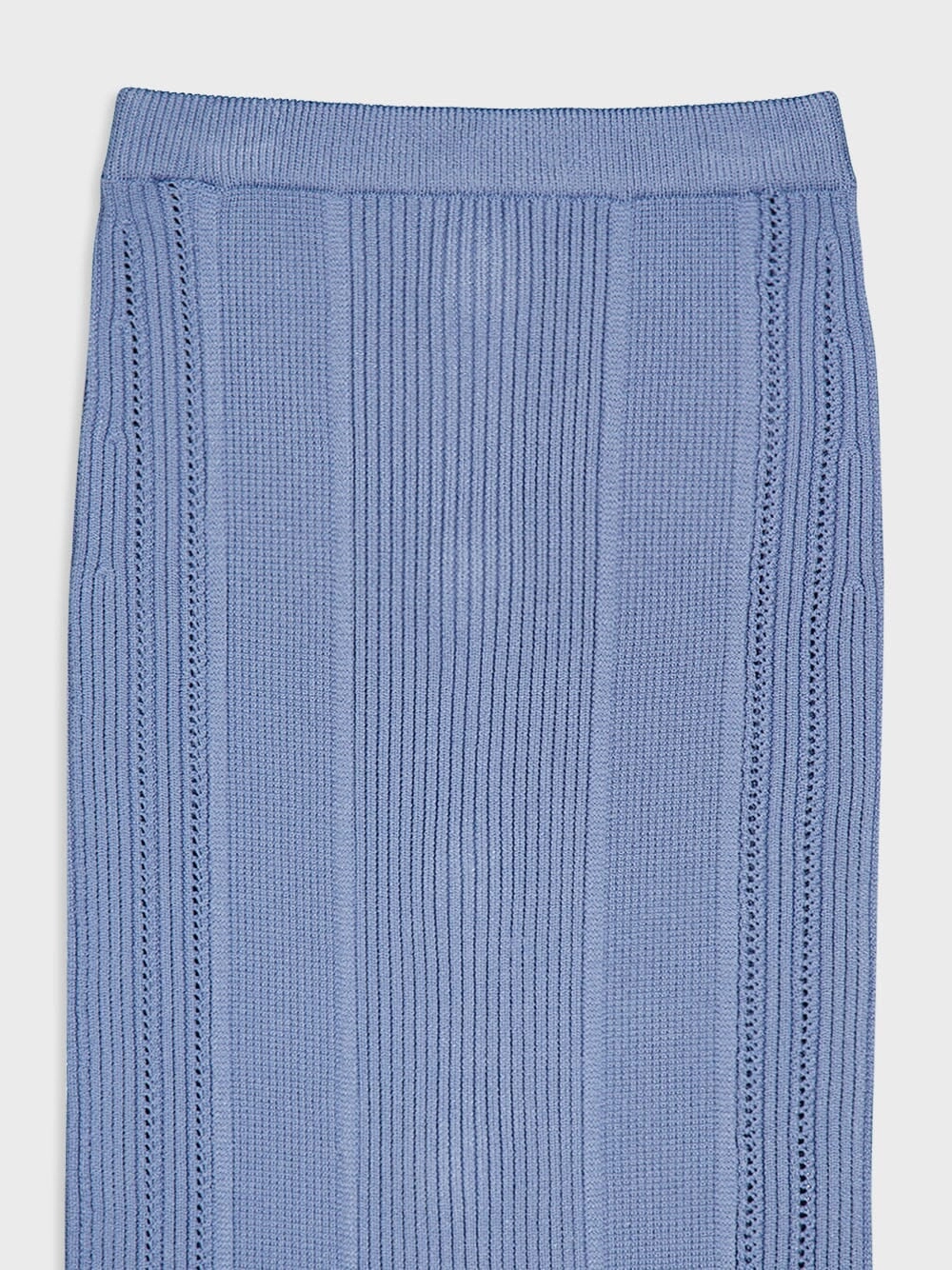 Buttoned Rib-Knit Midi Skirt