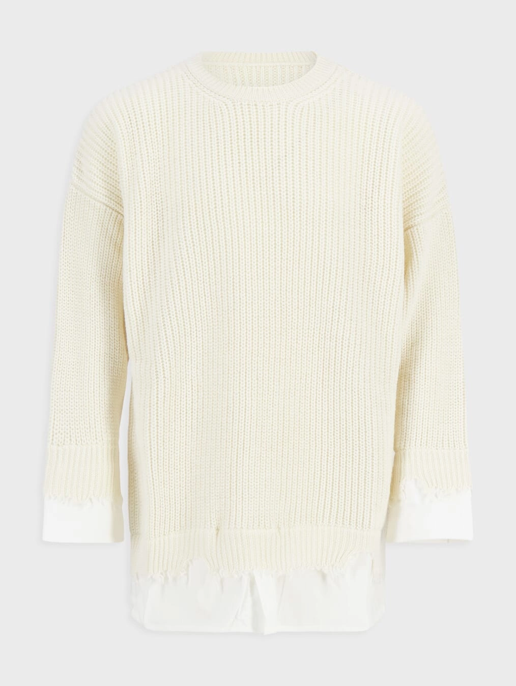 C-Neck Crochet-Knit Jumper