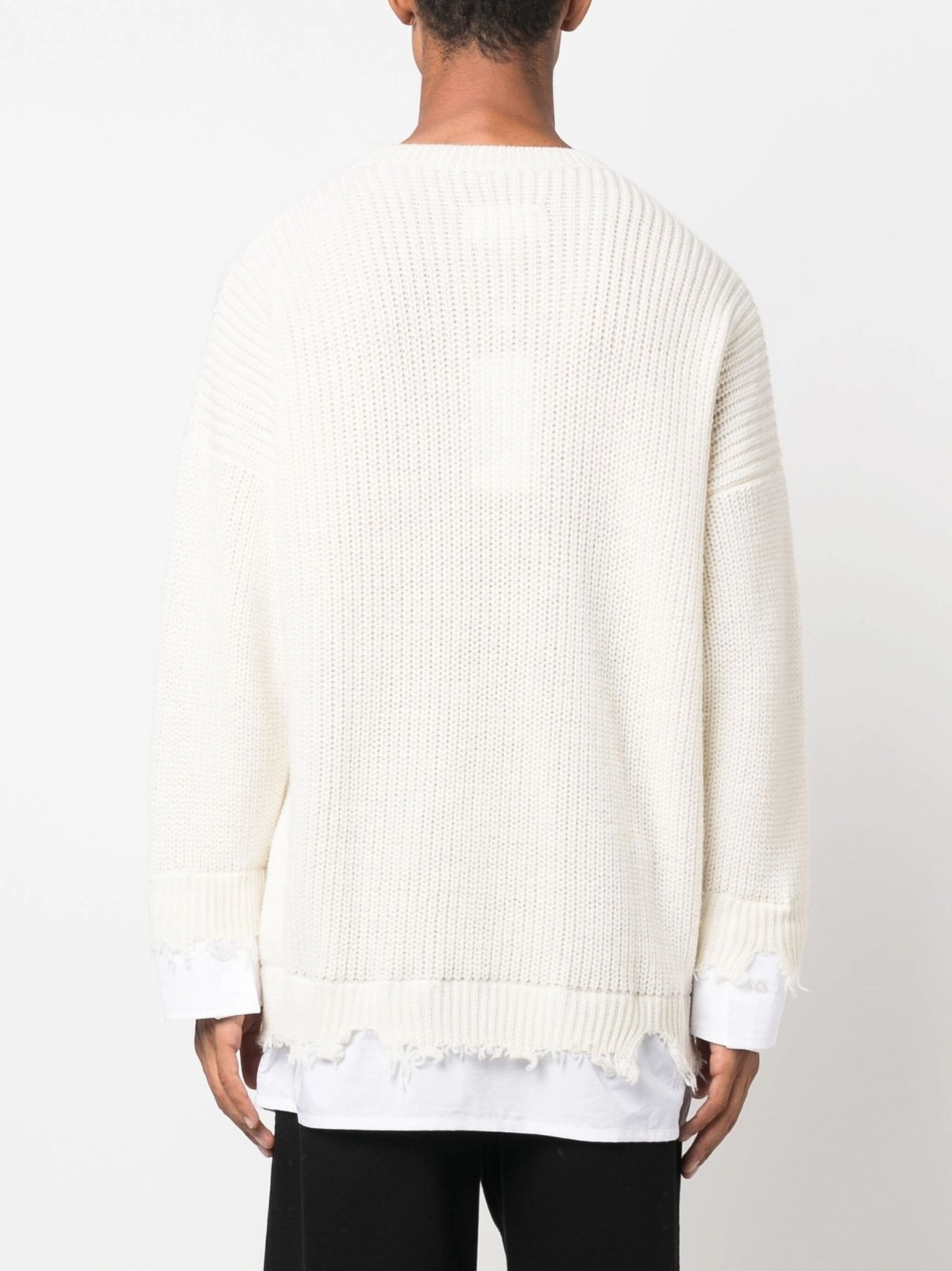 C-Neck Crochet-Knit Jumper