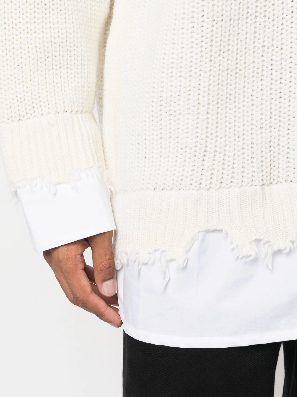 C-Neck Crochet-Knit Jumper