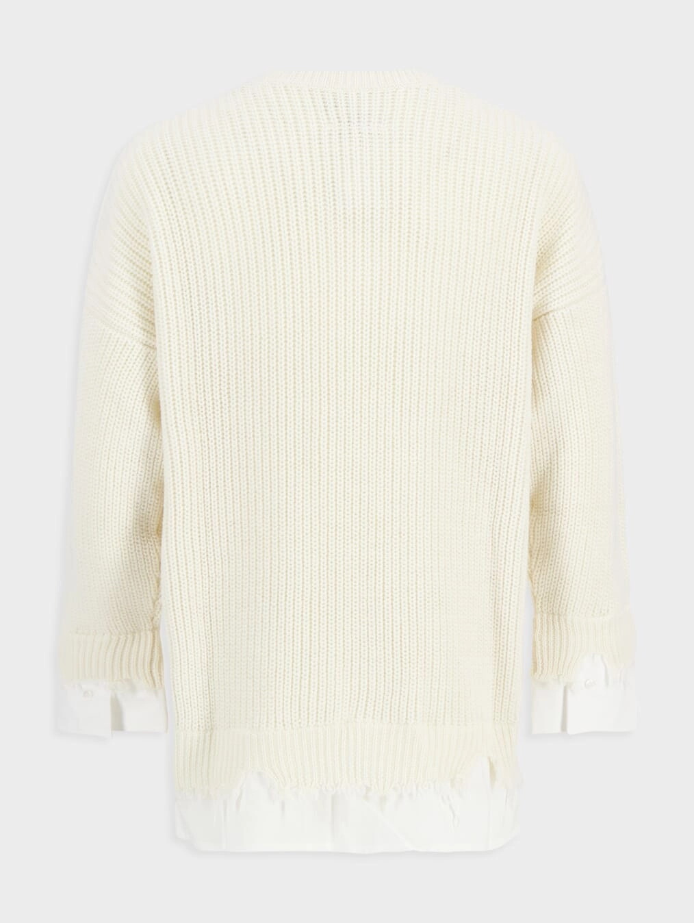 C-Neck Crochet-Knit Jumper
