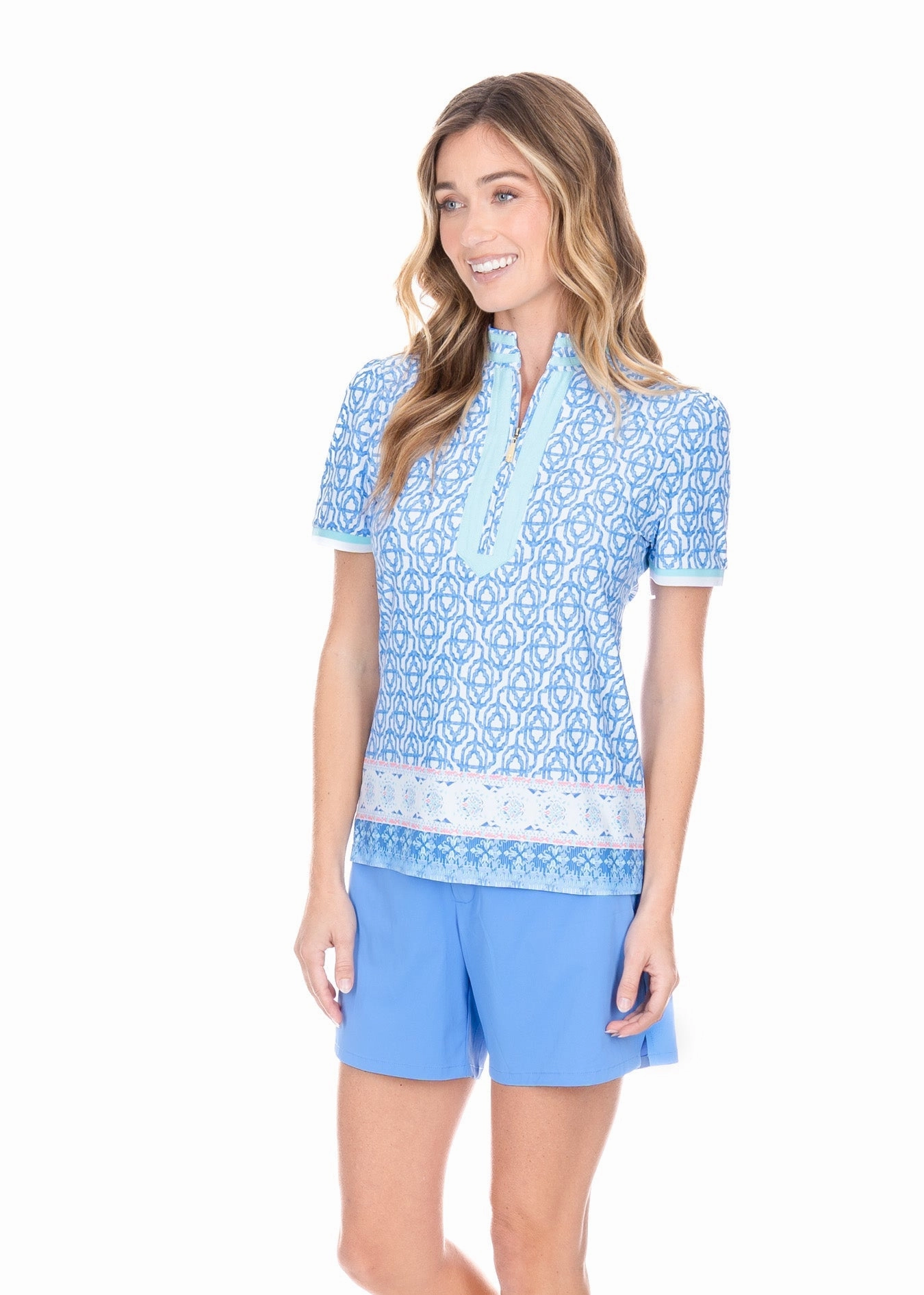 Cabana Life Lake Como Short Sleeve Collared Quarter Zip