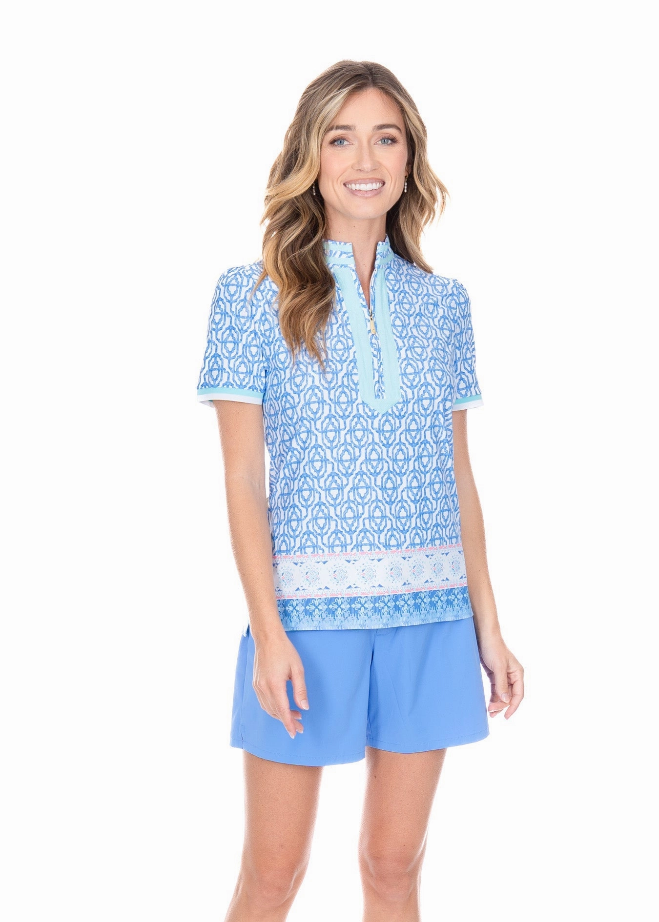 Cabana Life Lake Como Short Sleeve Collared Quarter Zip