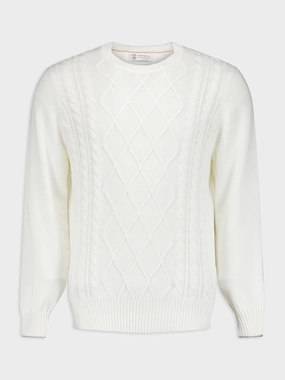 Cable Knit Crewneck Sweater Knitwear Mens - men's sweaters sale