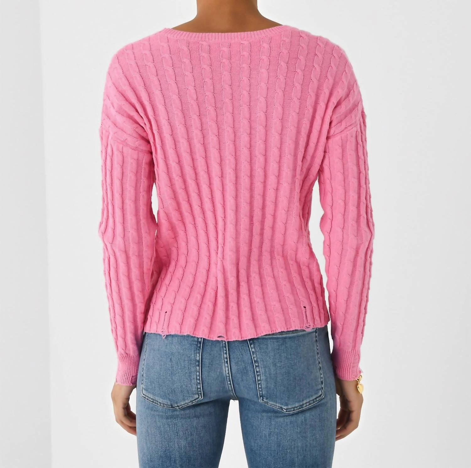 Cable Varsity Smiley Crew Sweater In Malibu/navy