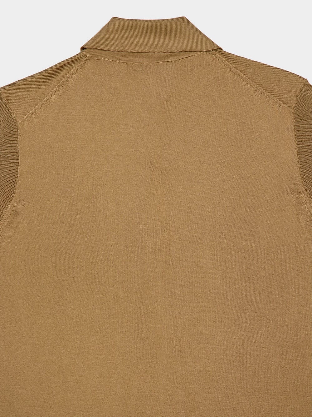 Camel Sleeveless Silk Polo