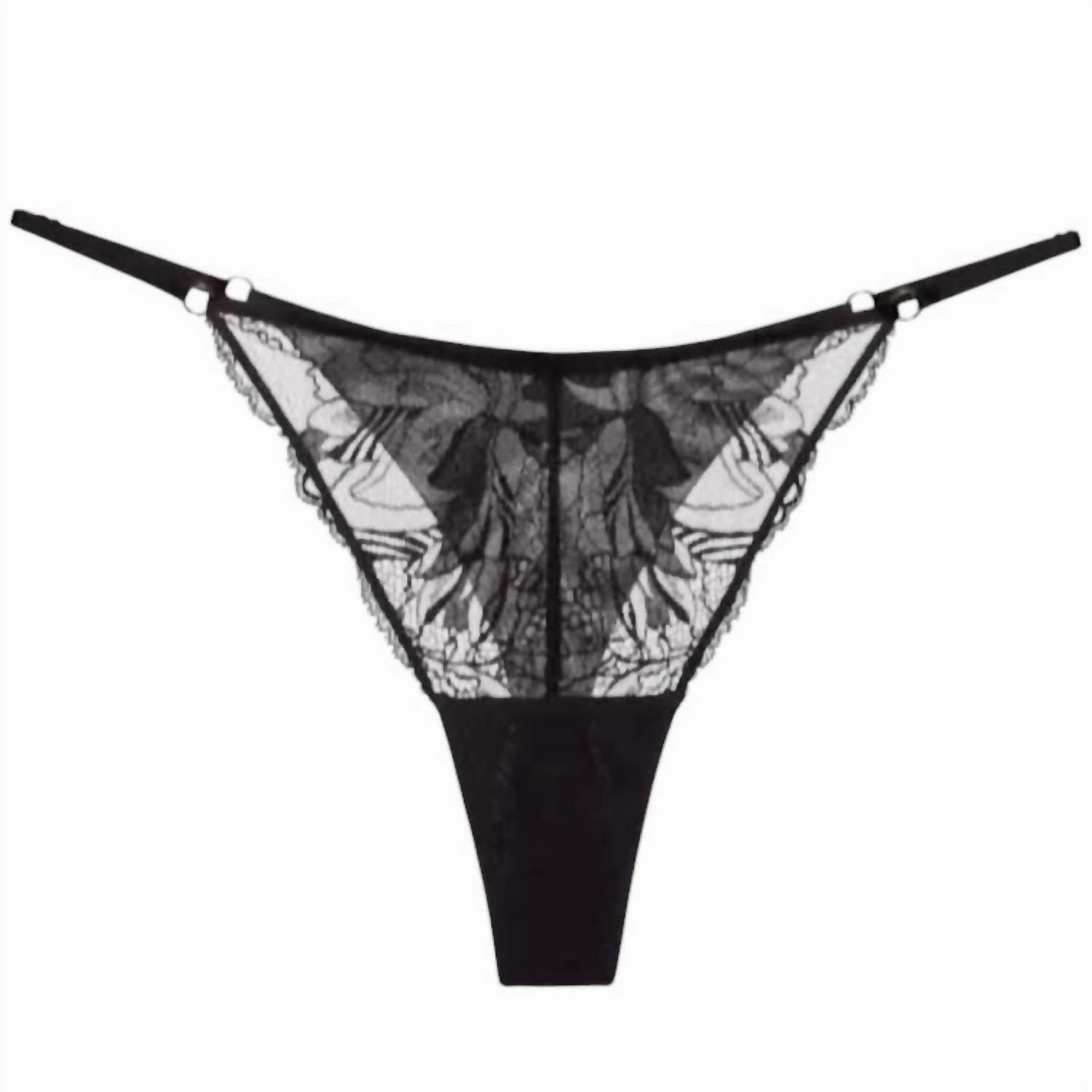 Campo Del Moro Lace Adjustable G String In Black