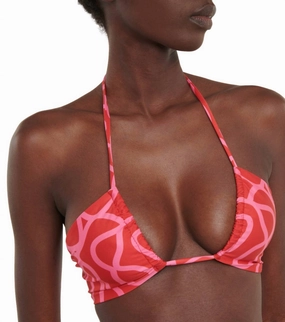 Candela Ipanema Escarlata Bikini Top In Red-Pink Swim Womens - plunge bikinis sale