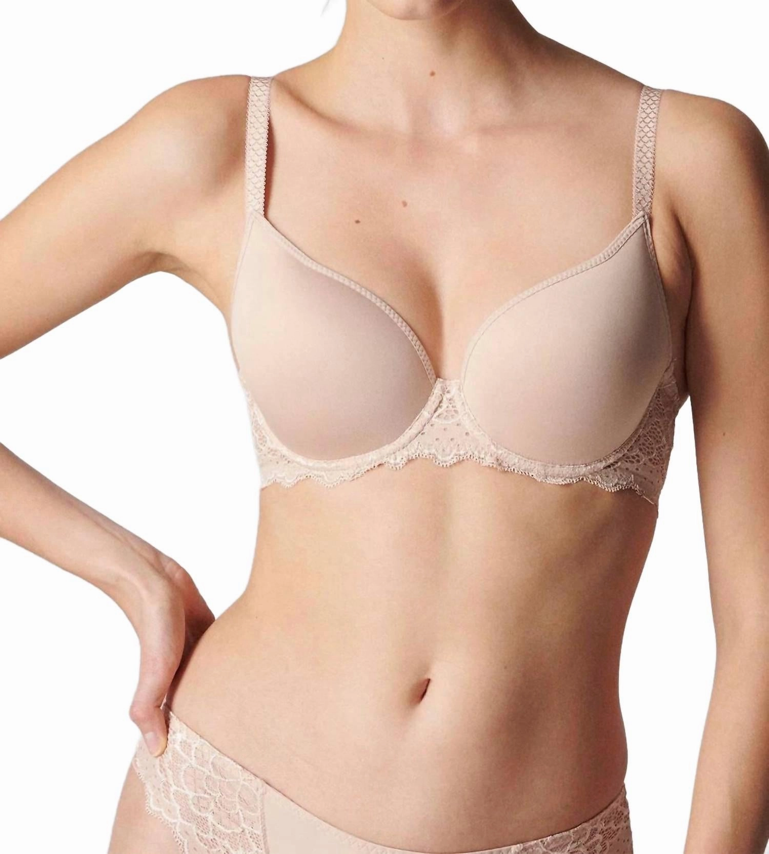 Caresse Plunge Bra In Peau Rose