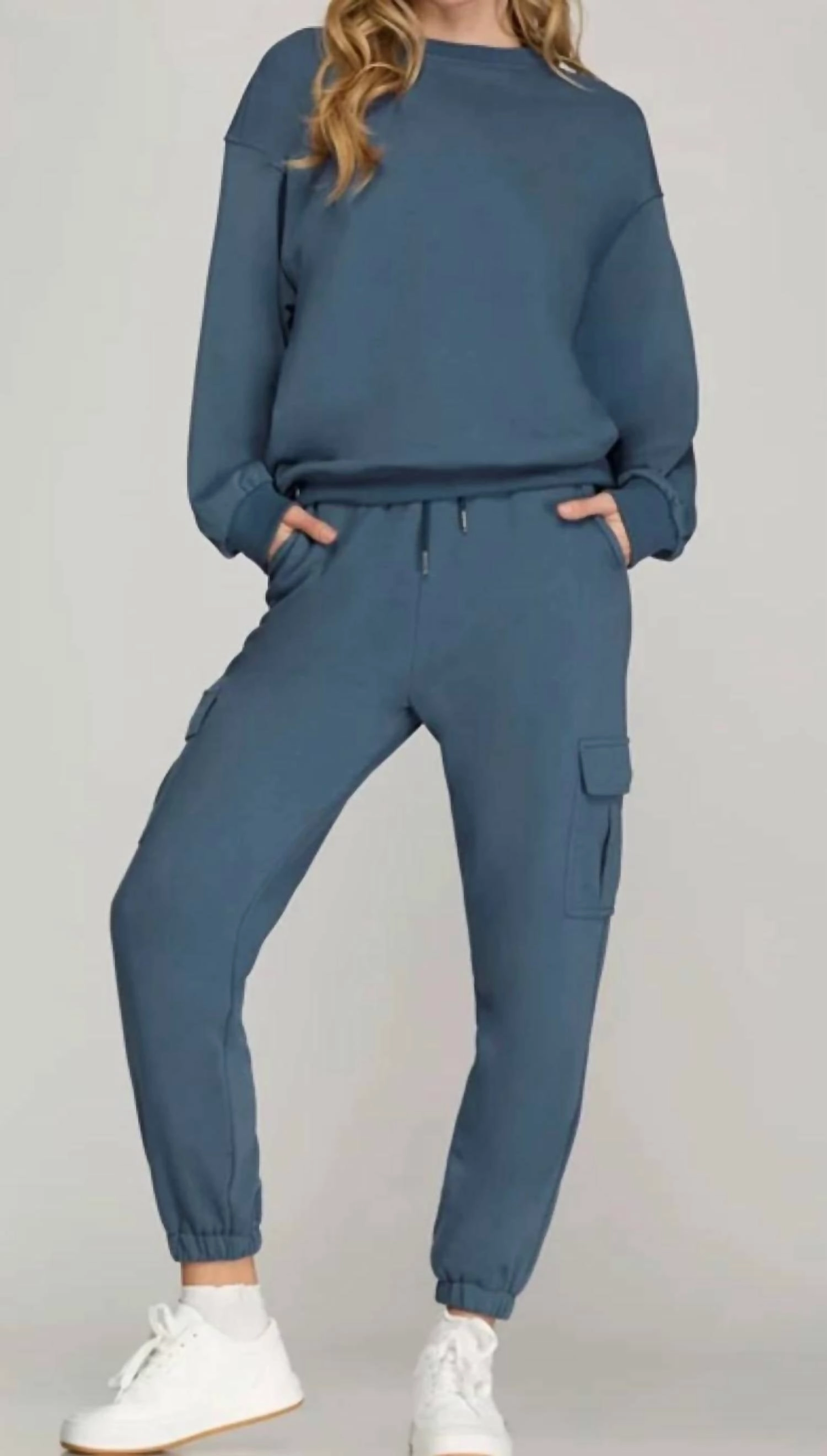 Cargo Jogger In Blue womens dress pants clearance