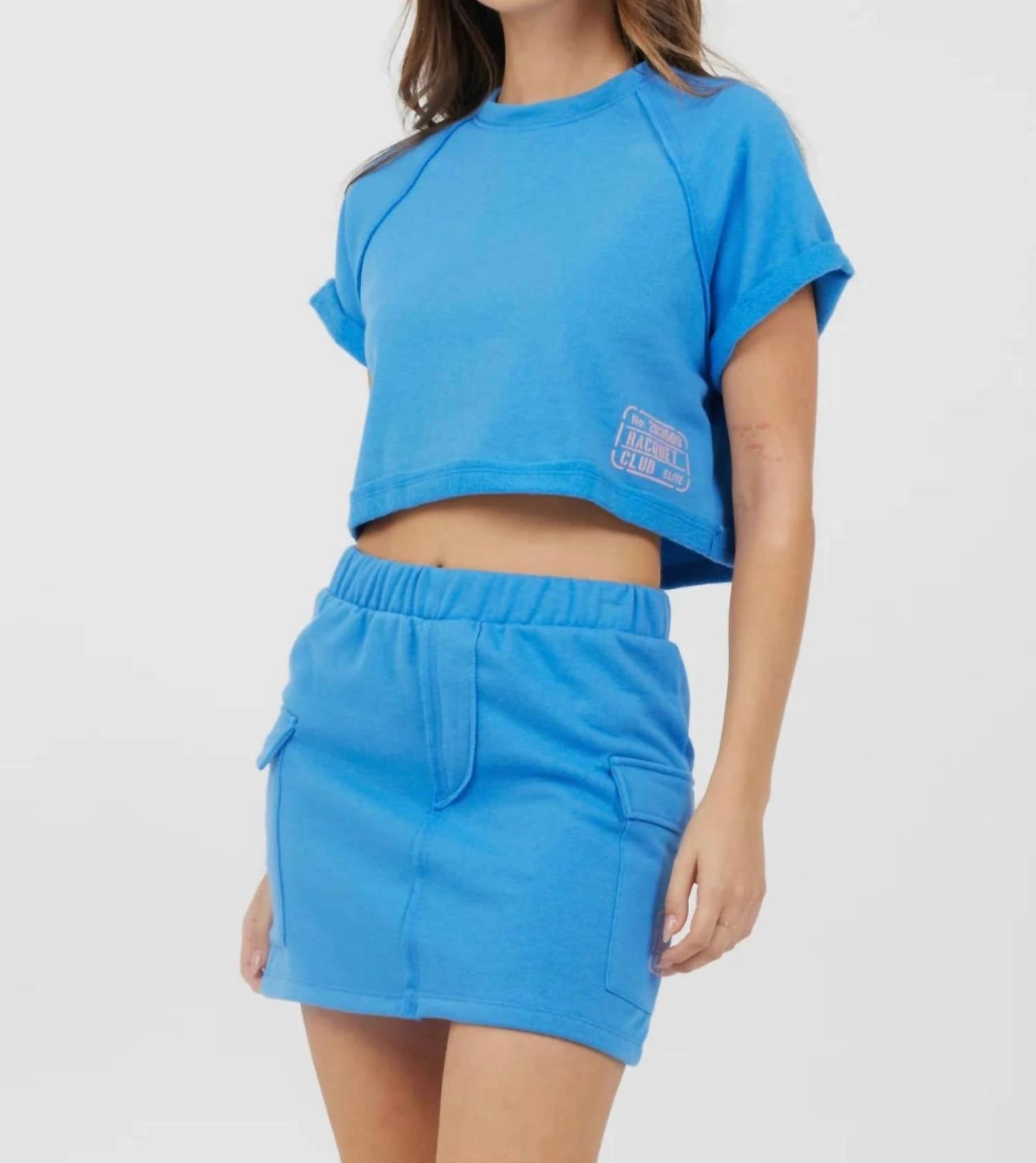 Cargo Sweat Skirt In Blue