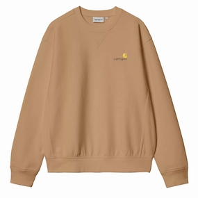 Carhartt WIP American Script Sweat Peanut mens long sleeves cheap