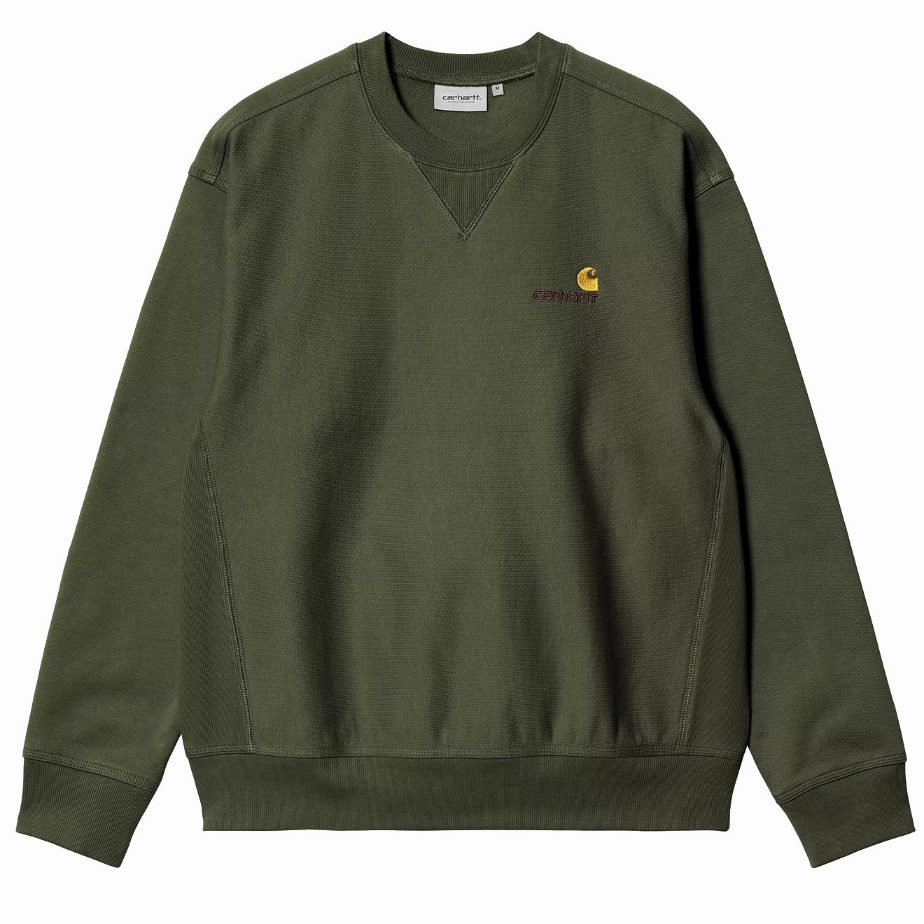 Carhartt WIP American Script Sweat Tarragon mens long sleeves cheap
