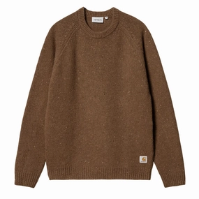 Carhartt WIP Anglistic Sweater Speckled Tamarind mens sweaters cheap