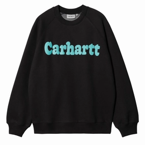 Carhartt WIP Bubbles Sweatshirt Black / Turquoise mens long sleeves cheap