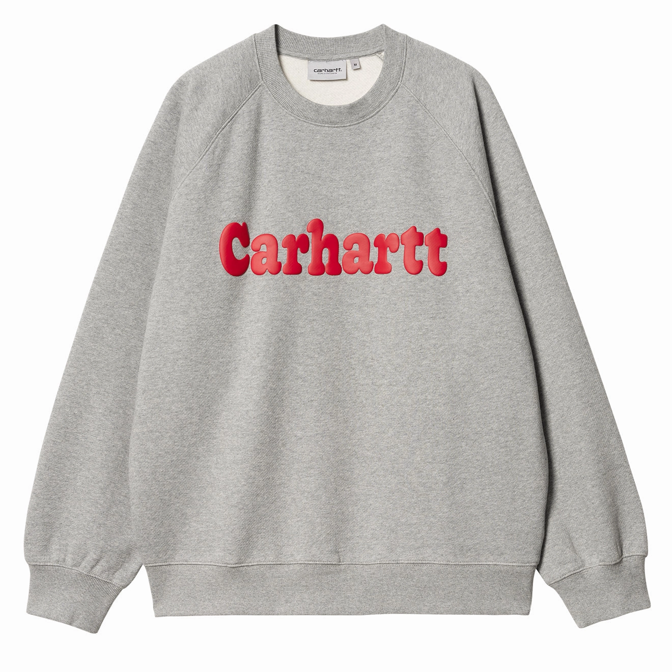Carhartt WIP Bubbles Sweatshirt Grey Heather / Cherry mens long sleeves cheap